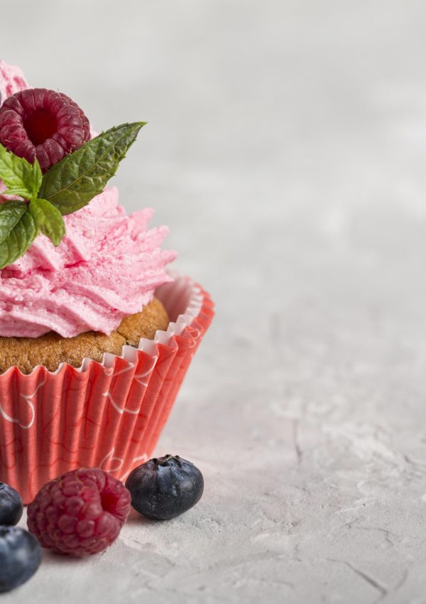 front-view-view-tasty-cupcake-with-strawberry-cream